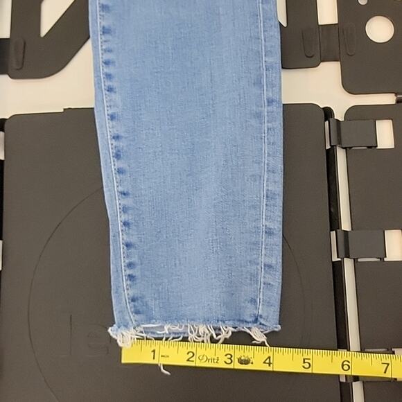 Frame Le High Skinny Raw Edge Blue Denim Jeans in Europa 26 - Picture 10 of 15